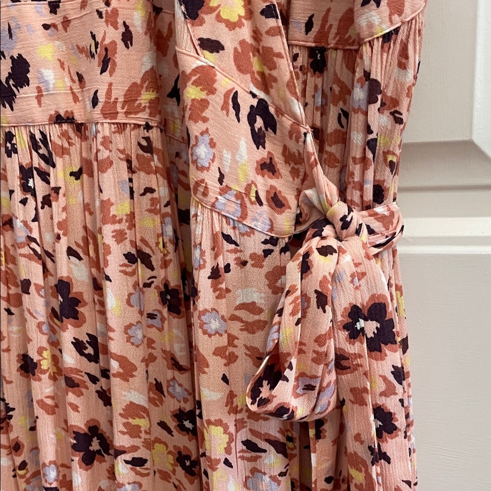 Sofia by Sofia Vergara Peach Floral Maxi Full Wrap Dress - Picture 4 of 9